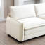 Velours côtelé beige: 4 places avec repose-pieds et 6 coussins décoratifs pour le salon
