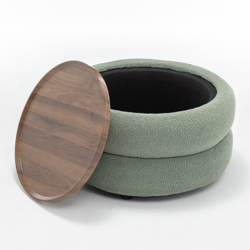 Round Coffee Table With Storage, Green