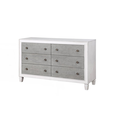 Commode 6 tiroirs avec poignée carrée