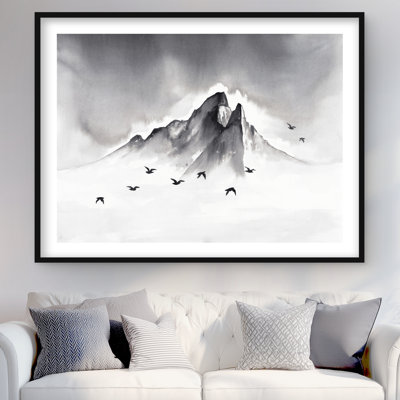 Mountain Peak - Bird Landscapes Framed Matted Print Decor