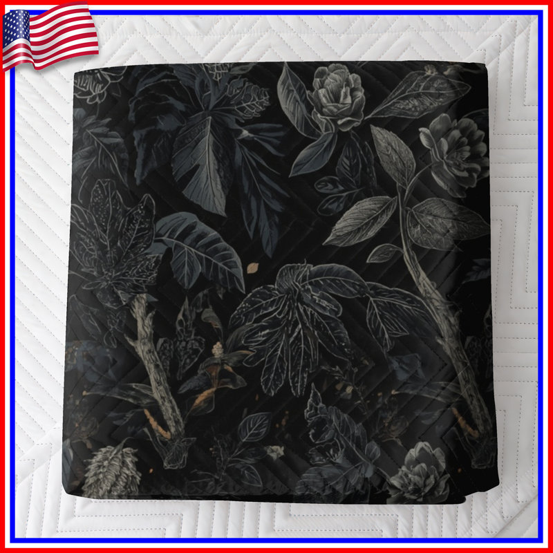 Botanical Floral Pattern Quilted Bedspread All Sizes, Full / Double