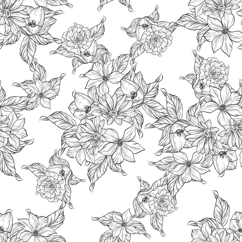 Iivari Peel & Stick Floral Tile, 126" L x 24" W