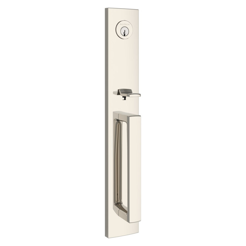 Santa Cruz Handleset, Square Lever, Polished Nickel, 2.69" W x 2.41" D