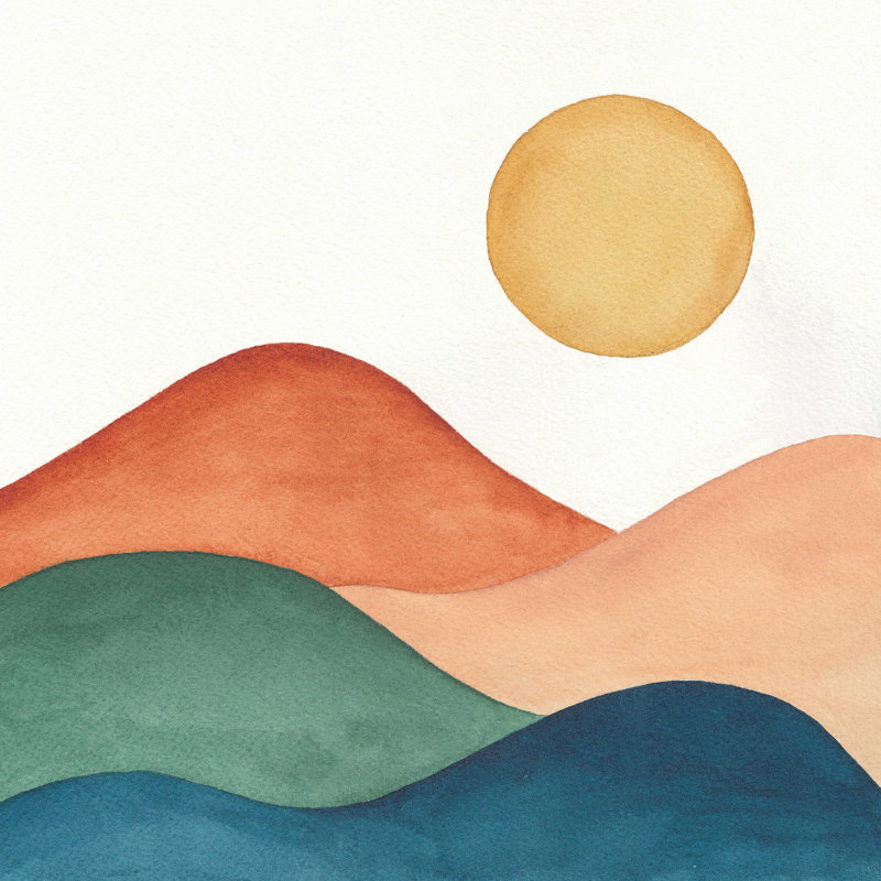 «Honolulu Kris Kivu Colorful Abstract Mountains» par Kris Kivu, reproduction sur toile tendue, H 30 po x l 30 po x P 1,25 po