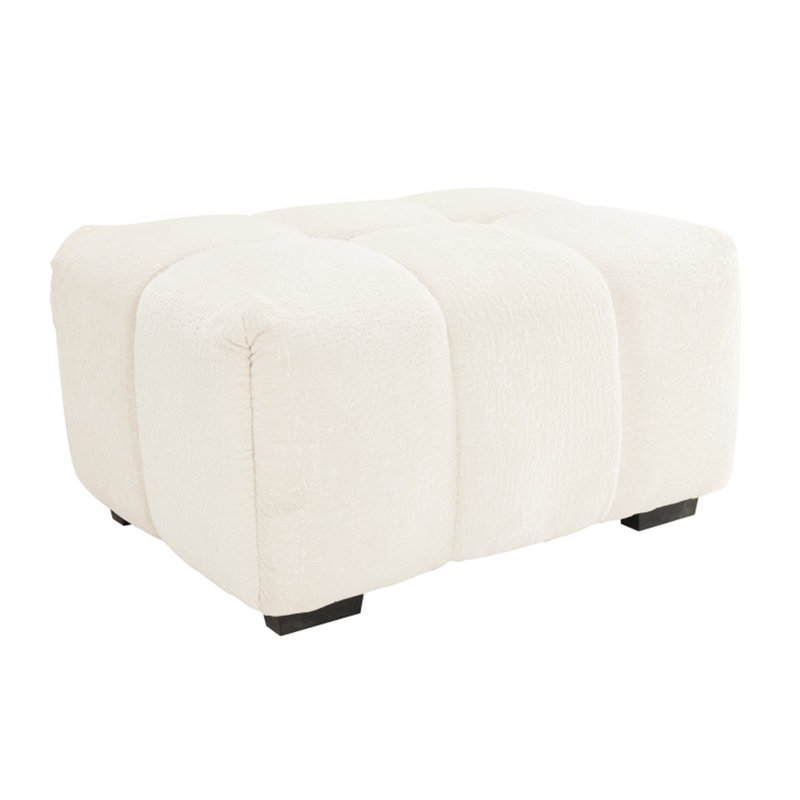 33 Sofas White Chenille - Armless Seat And Ottoman, White