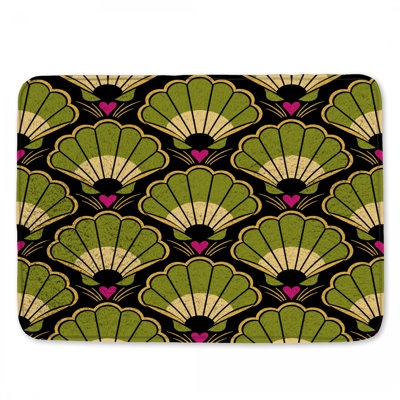 Tapis de bain Green Art Deco Shells