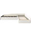 Lit de jour rembourré beige avec lits de taille simple, lit gigogne et tiroir, multifonctionnel pour différents styles de décor Lit de jour, lit gigogne, mélange de lin, sièges confortables