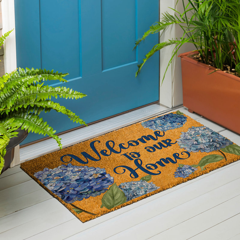 Hydrangea Haven Coir Mat, 36"x24"