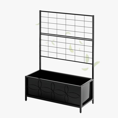 Sturdy Raised Garden Bed With Trellis – 15.74 X 35.43 X 50.4 In, Perfect For Vegetables & Flowers, Planter Box For Backyard & Balcony