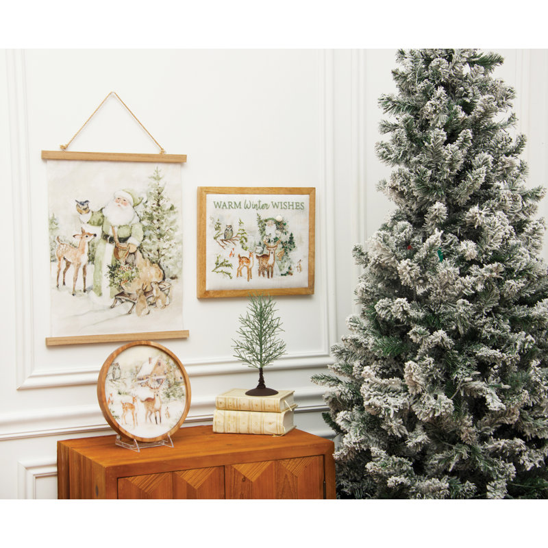 Plateau décoratif en bois d'acacia Winter Woodlands