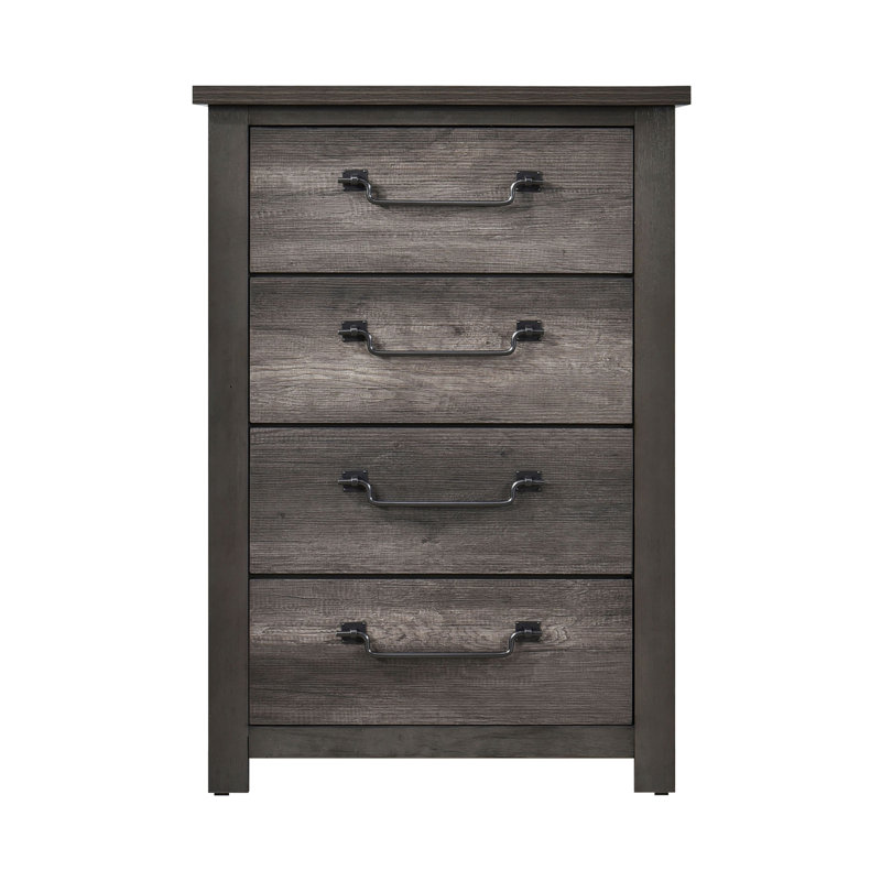 Commode de rangement grise 4 tiroirs 1 pièce