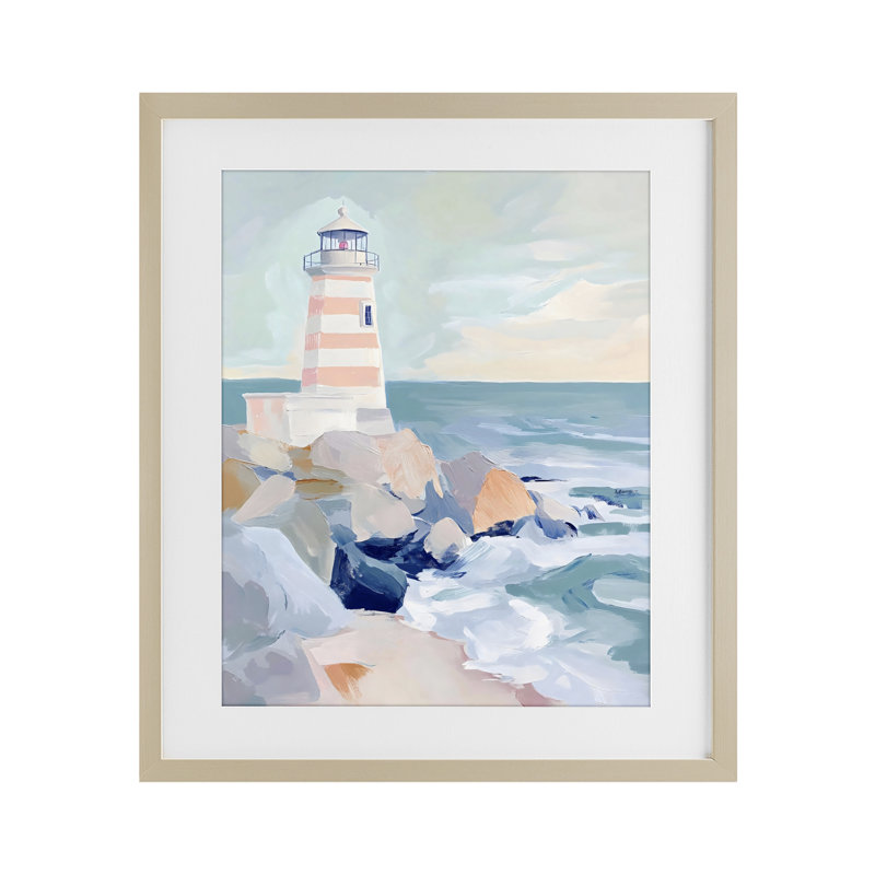 «Coastal Langle in Pastels», reproduction encadrée sous verre, design by Creative Studio, 16 x 13