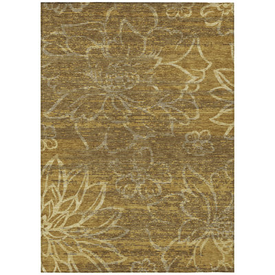 Machine Washable Indoor/Outdoor Chantille ACN2789 Floral Rug