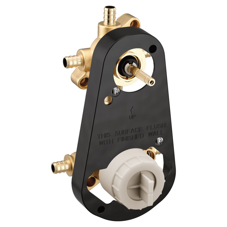 M-CORE 3-Series Mixing Valve With 2 Or 3 Function Integrated Transfer Valve With Crimp Ring PEX Connections And Stops