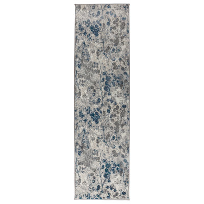 Tapis floral bleu Mamane