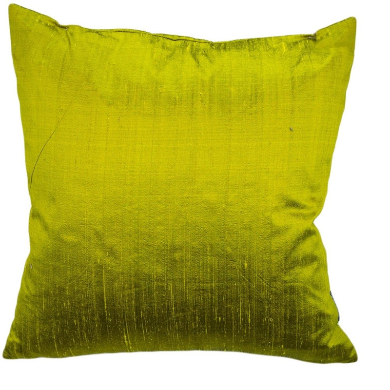Coussin en soie Silk Feathers, Citron