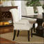 Fauteuil rembourré en tissu, beige