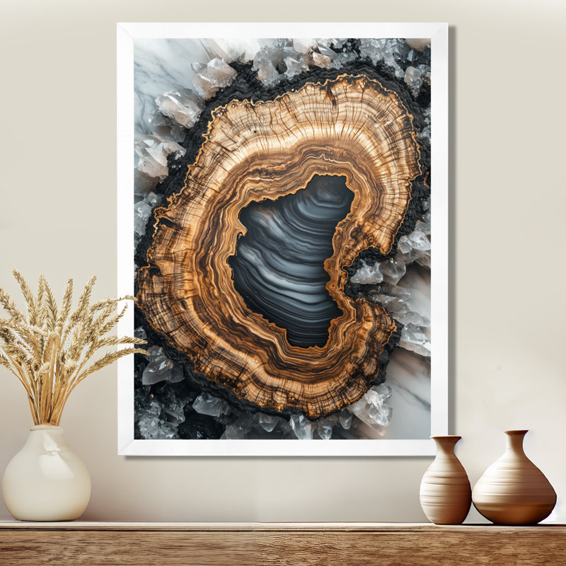 Geronima - paysages, art mural sur toile, 44" H x 34" W, Picture Framed, White