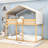 Deller Twin Over Twin Wood Bunk Bed with Tent-961152402
