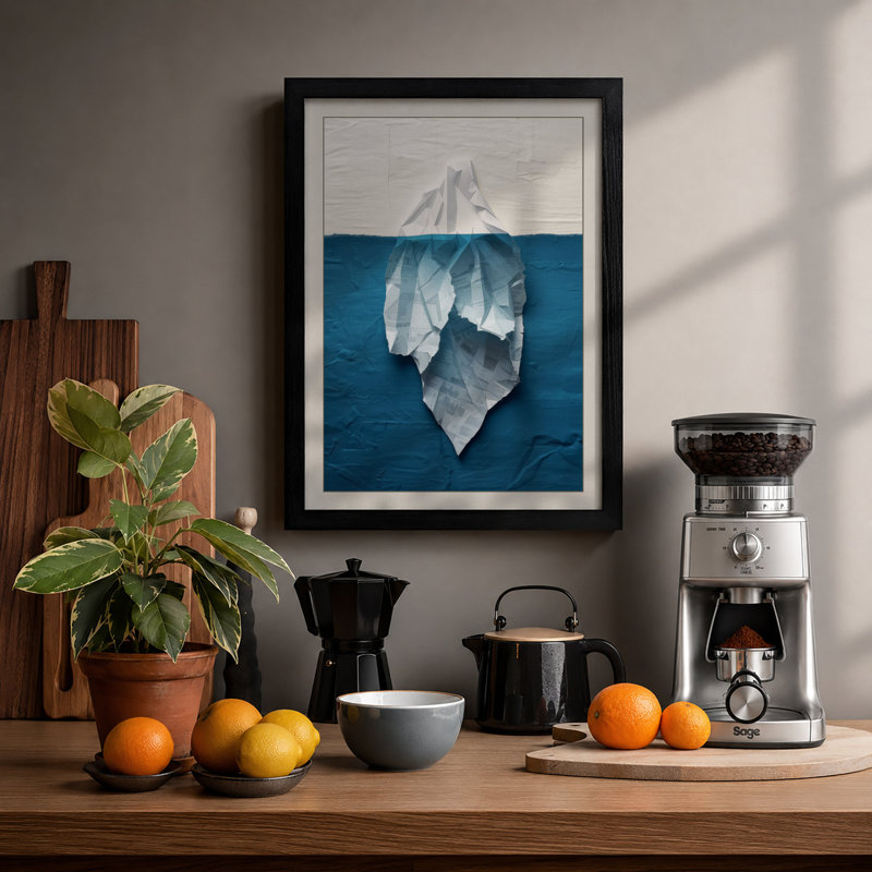 Hidden Depths Minimalist - Print, A2 - 59.4 x 42.0 cm, Black