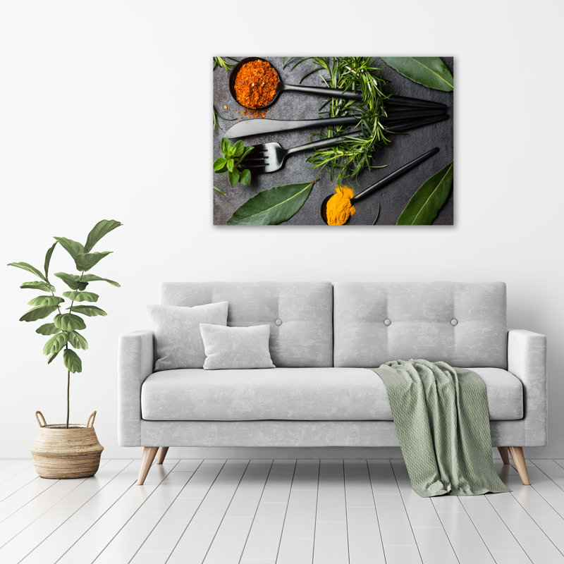 Cutlery And Spices - Unframed Art Prints on Glass