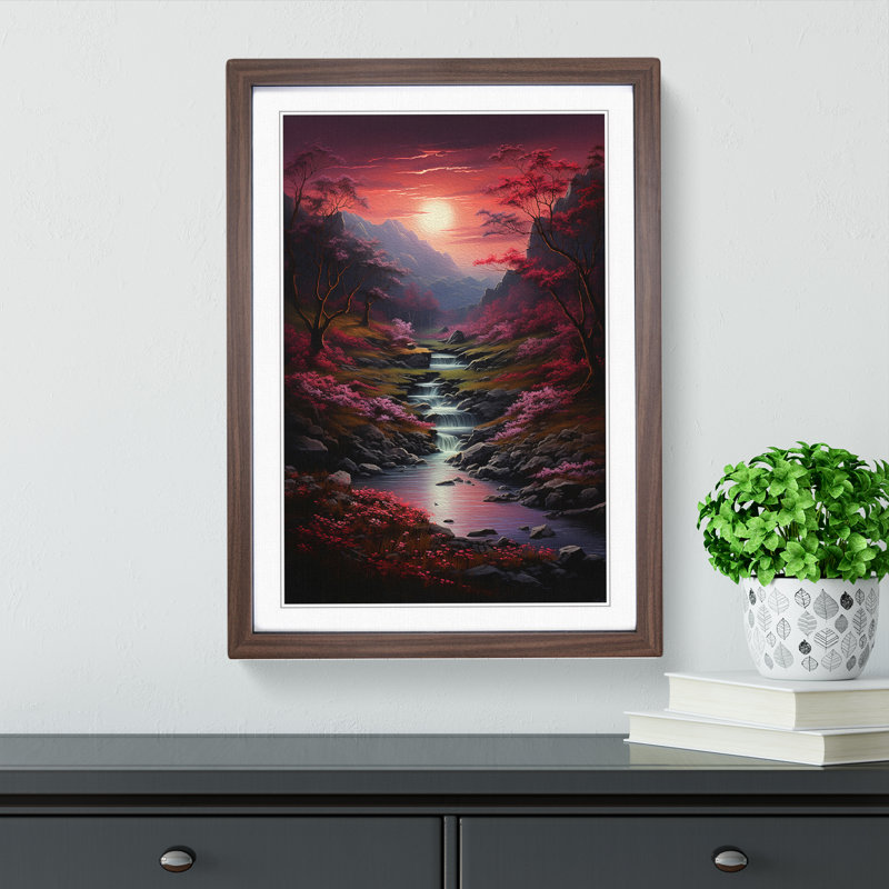 Landscape Tachisme - Framed Print, Walnut, 64cm H x 46cm W x 2cm D