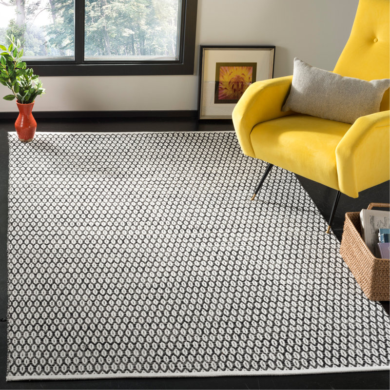Modena Handwoven Cotton Geometric Area Rug, Rectangle 6' x 9'