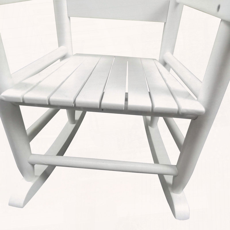 Chaise berçante en bois massif massif, Blanc