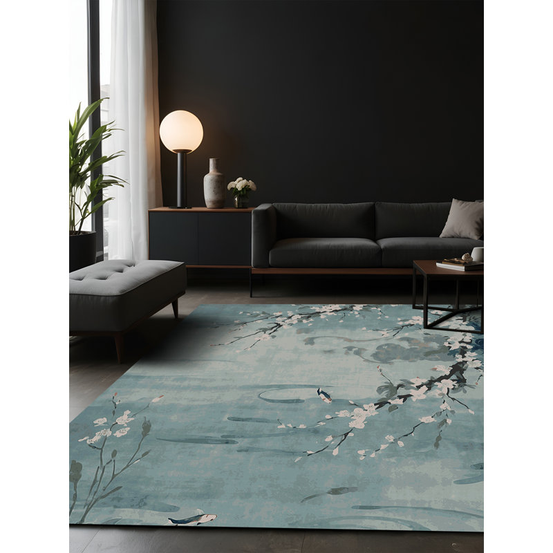 Tapis gris soyeux et moelleux, Carré 3 pi