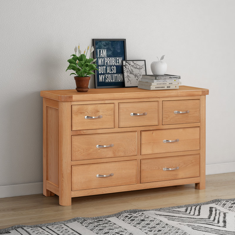 Comfrey 125cm W 7 - Drawer Chest of Drawers, Natural