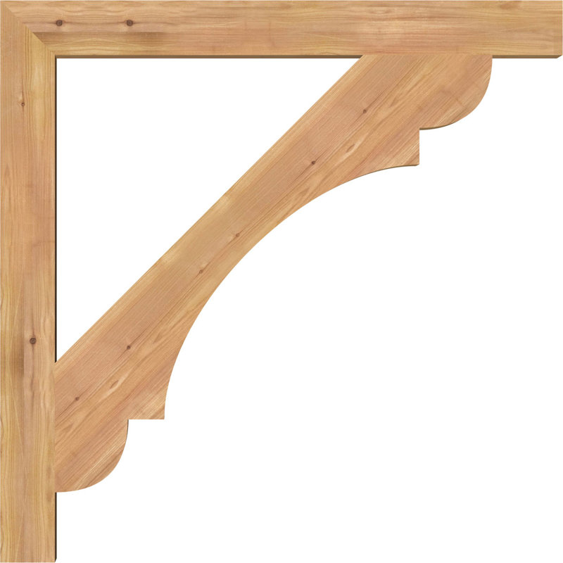 Olympic Block Bracket, 3 1/2"W Western Red Cedar (Smooth), 36"H  x 36"D