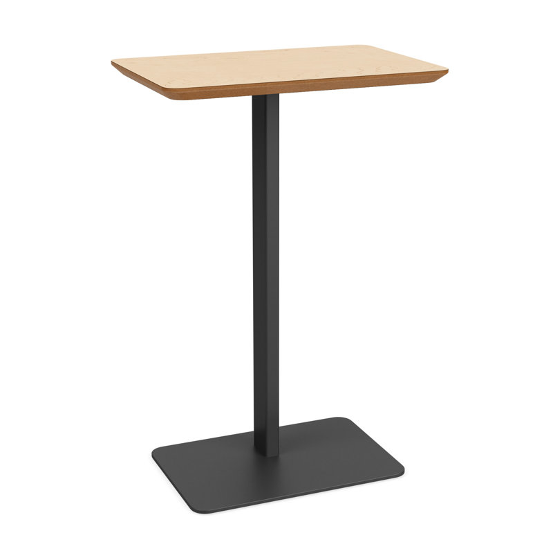 Plateau en stratifié à base d'acier Luxe, Gris anthracite, Chêne Naturel