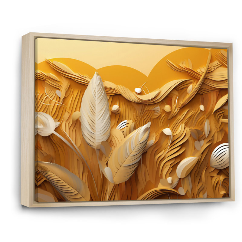 Golden Harvest Cord Field IV sur toile, H 34 po x l 44 po x P 1,5 po, Cadre naturel flottant