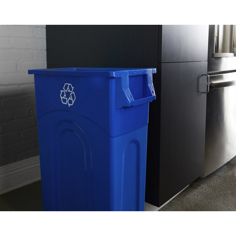 Poubelle de recyclage United Solutions Highboy, 23 gal, paquet de 4, peu encombrante, bleu recyclé