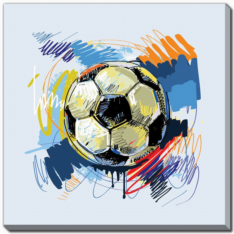 Ballon de soccer, art mural sur toile, H 38 po x l 38 po