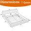 Structure de lit grand tapissier avec tête de lit, tissu chenille épais et structure unie, beige-121846883