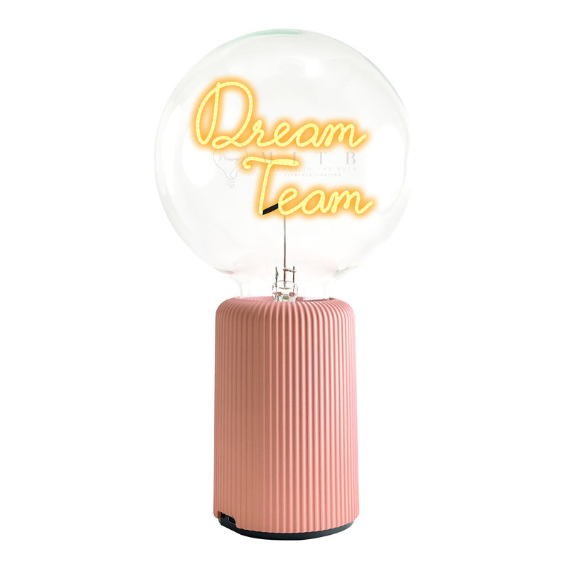 Ampoule DREAM TEAM ambre avec base de lampe de table PORTABLE Pop Nomad, Rose, H 19 po x l 6,8 po x P 13 po