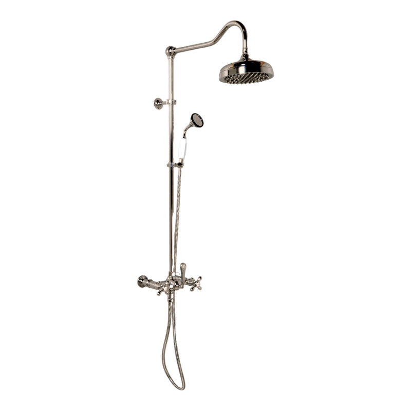 Exposed  Shower System 60" Wall Mounted with Shower Head and Handshower and Lever/Cross Handles