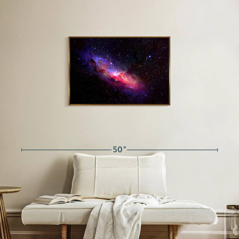Galaxie dans l'espace, Cadre flottant doré, 31 po x 21 po
