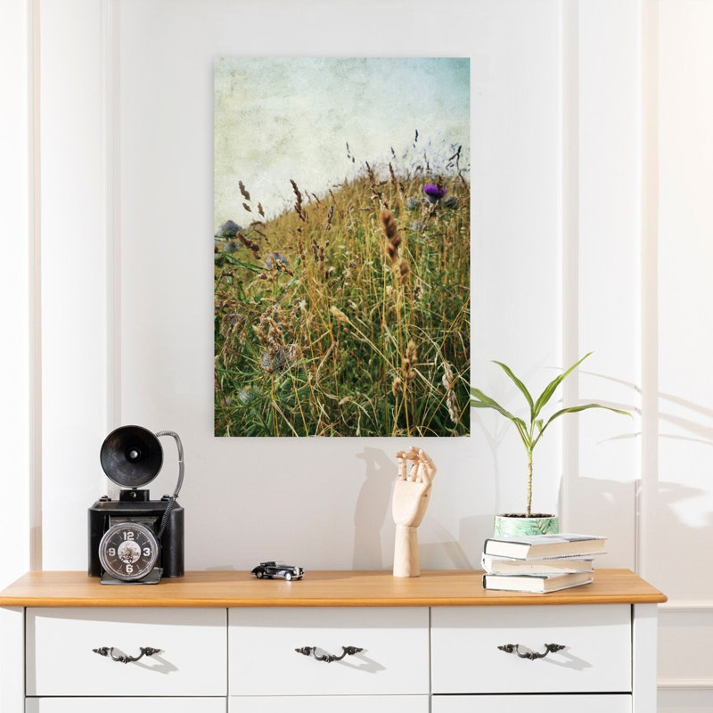 Art contemporain contemporain, paysage paisible biologique, H 24 po x l 16 po