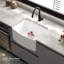 Pure 24" W Single Bowl Fireclay Farmhouse Kitchen Sink Curve Apron