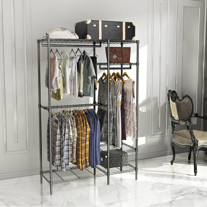 Black Heavy Duty 4-Tier Adjustable Wire Closet System