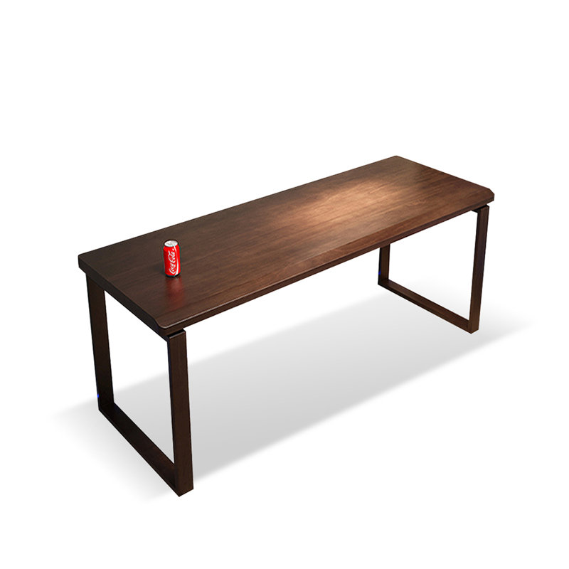 Light walnut colo rectangular solid wood desk, 29.53"H*62.99"W*23.62"D