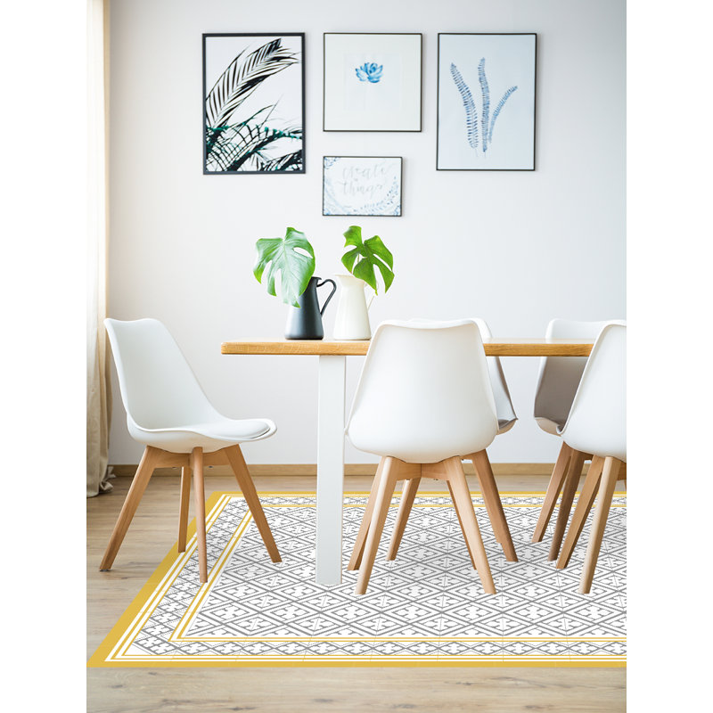 Georgianne Vinyl Machine Printed Area Rug, Rectangle 100 x 133cm