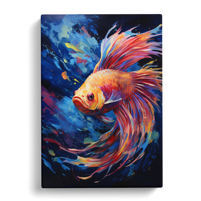 Fish Gestural - Wrapped Canvas Print