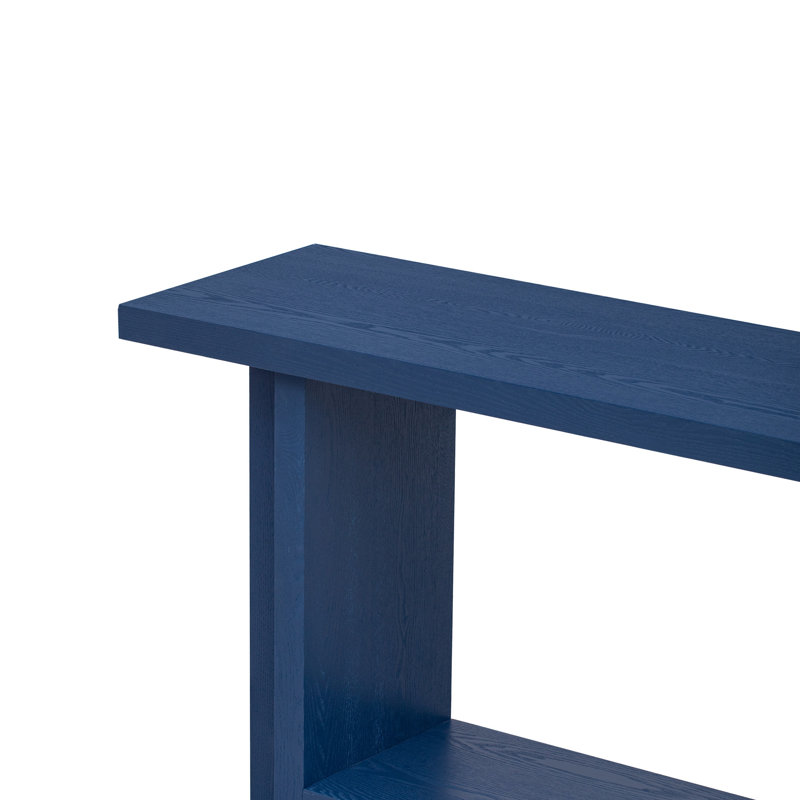 60''Console Table With Ash Veneer, Navy Blue