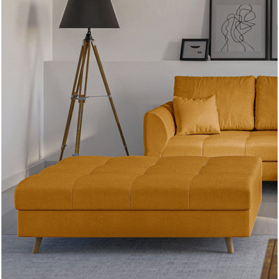 Footstool with Wooden Legs In Scandinavian Style Knutsford