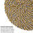 MODWOOL 47" Round Wool Ball Area Rug - Yellow/Grey/White