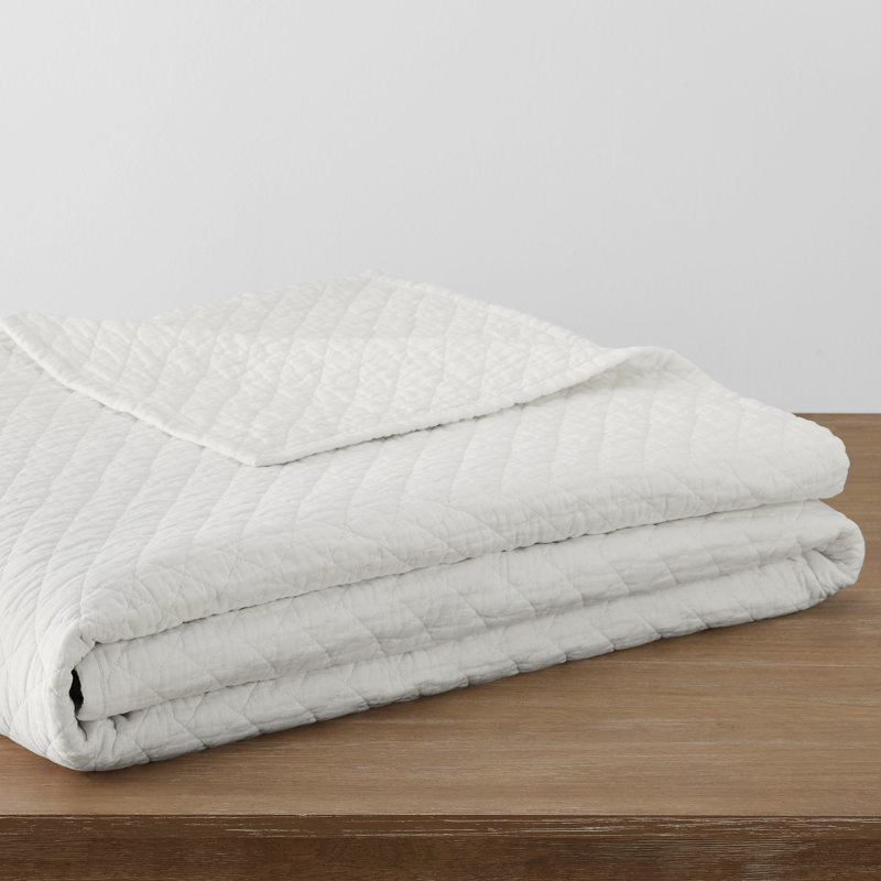 Jeffen Linen Blend Quilt, White, Full/Queen Quilt