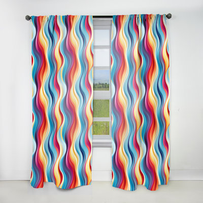 Popart Striped Rainbow Rhythm III - Rideau à rayures - Rideau à rayures obscurcissant